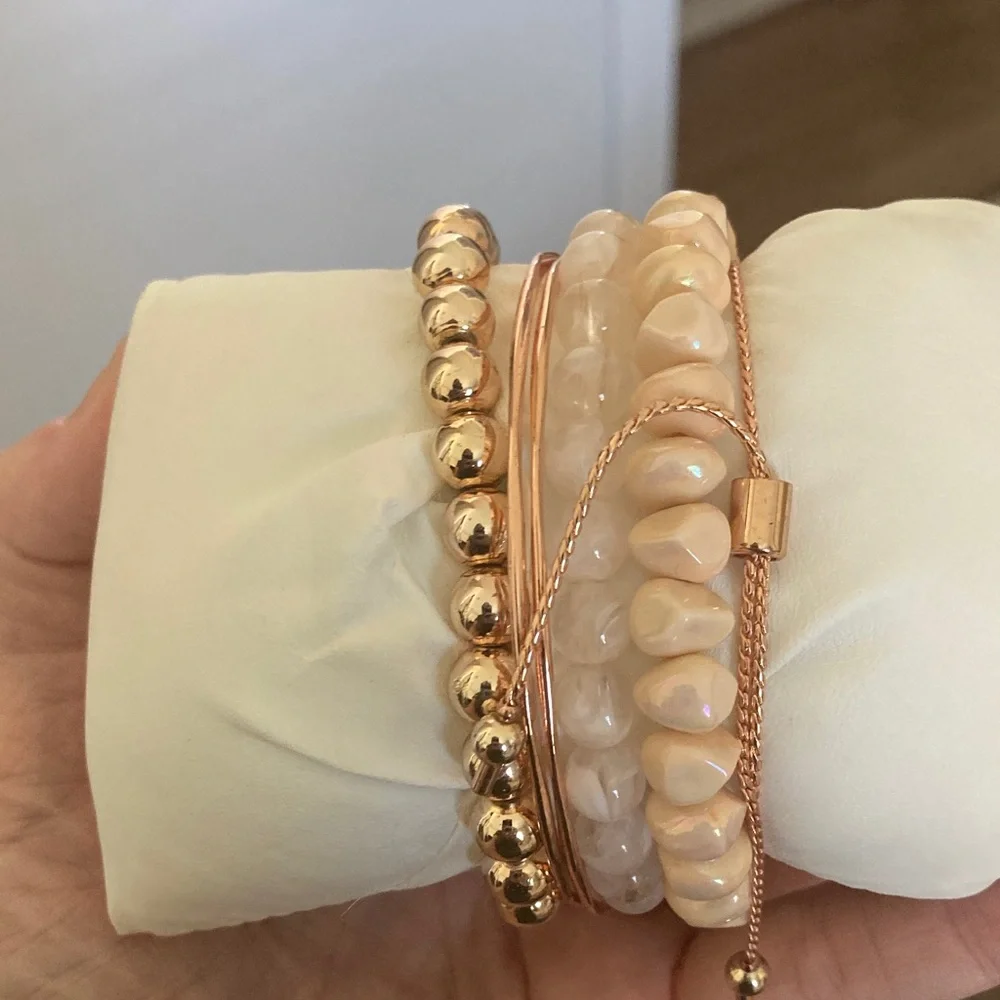 Arizona Jean Company Pink and Gold Bracelet Set - Picture 2 of 2